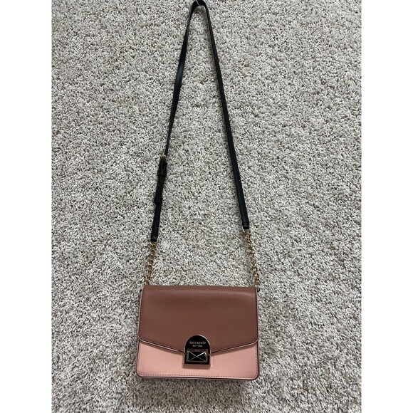 kate spade Handbags - Kate Spade Neve Medium Convertible Flap Shoulder Bag - Rosy Cheeks/black/sparrow
